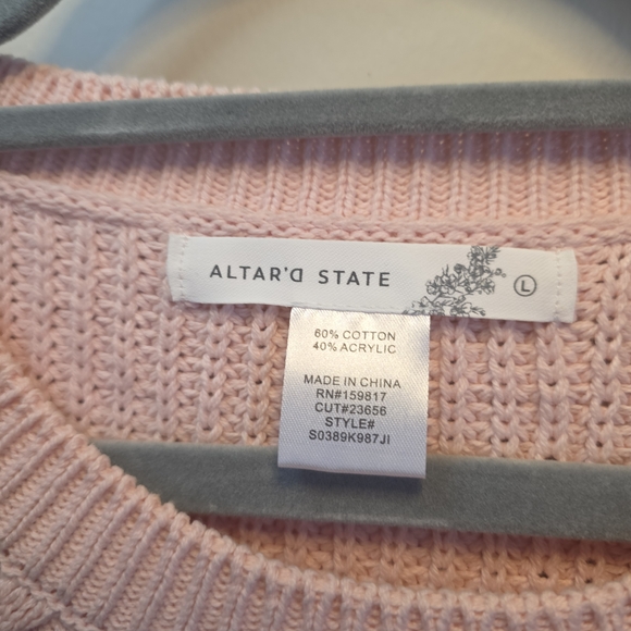 Altar'd State Cory Ribbon Cable Knit Sweater with Ribbon Details - Picture 7 of 9